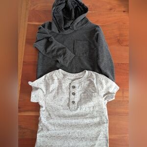 Gray and Grey Kids Hoodie and Henley Set 2T
